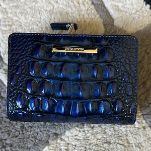 Brahmin Iridescent Blue Embossed Wallet